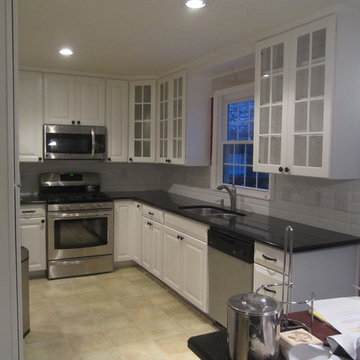 kitchen remodel--white with granite and backsplash