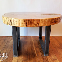 Round Coffee Table- Live Edge- Industrial- Tree Slice- Log- Rustic - Coffee Tables
