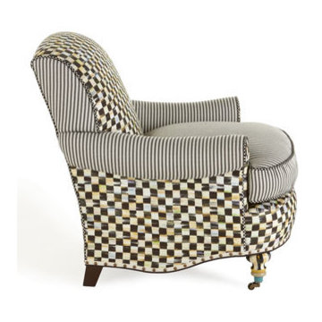 MACKENZIE-CHILDS Courtly Check Underpinnings Club Chair REDUCED $505 NOW $3495