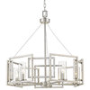 Marco 5 Light Chandelier, Pewter With Clear Glass