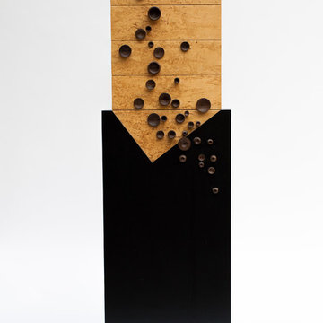cabinet in Karelien Birch, Wenge, black lacquer