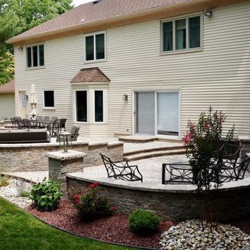 Marlboro, NJ: Freeform Multi-level patio with Alcove Seating