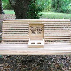 Highback Porch Swing w/ Fold-Down Cup Holder - Porch Swings