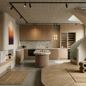 "The Sculpted Grain" Soft Minimalism Japandi Kitchen in Organic Modernism #inter