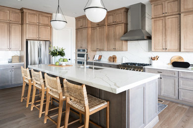 Example of a minimalist kitchen design in Denver