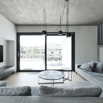 Living room in a loft style house interior in Rokietnica