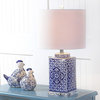 Choi 23" Chinoiserie Table Lamp, Blue and White