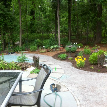 AE's Dual Patios, Walkways and Stone Wall w/ Aviary Garden