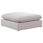 Meridian Furniture - Mackenzie Linen Textured Fabric Upholstered Ottoman, Beige - Elegant and eye-catching, the stunning beige durable linen textured Mackenzie Ottoman from Meridian Furniture is the perfect addition to any space.