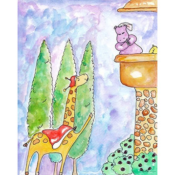 Romeo and Hippoet, Ready To Hang Canvas Kid's Wall Decor, 8 X 10