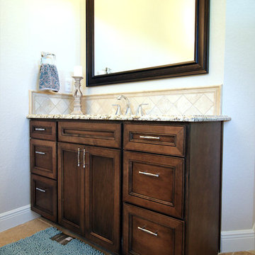 Large Master Bathroom with His and Her Vanities