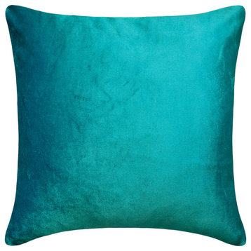Turquoise Velvet Double Side 20"x20" Pillow Cover - Velvet Turquoise Jules
