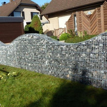 Geschwungene Gabionen Steinzaun Contemporaneo Otras Zonas