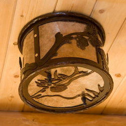 Wilderness Pine Cone Dome Light - Flush-mount Ceiling Lighting