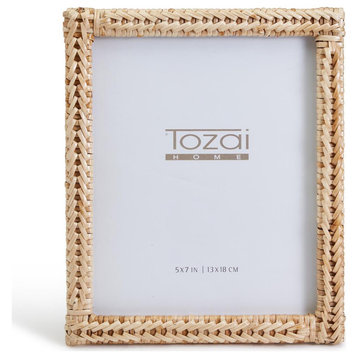 Two's Company Amanpulo Woven Rattan 5" x 7" Photo Frame