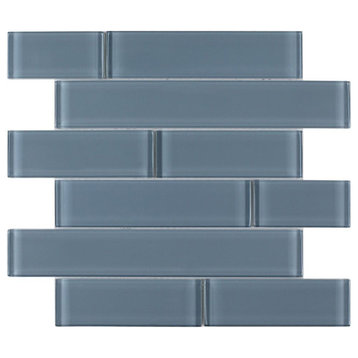 Mosaic Linear Glass Tile Multi Size for Pools and Walls, Deep Blue Shining