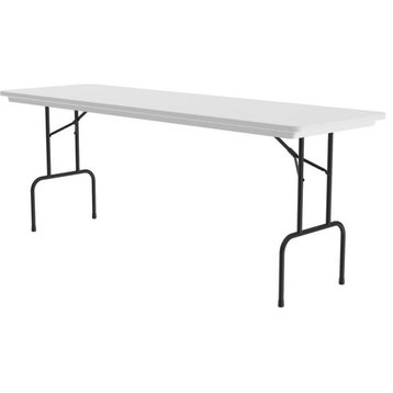 Correll 36" Counter Height Blow-Molded Plastic Folding Table in Gray Granite