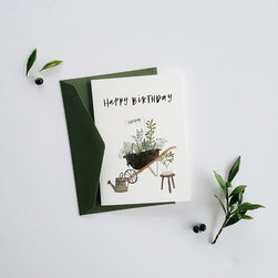 Birthday Wheelbarrow Greeting Card - Accessories and Decor