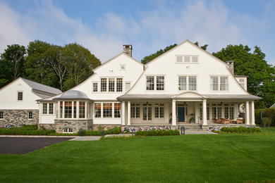 Inspiration for a transitional exterior home remodel in New York