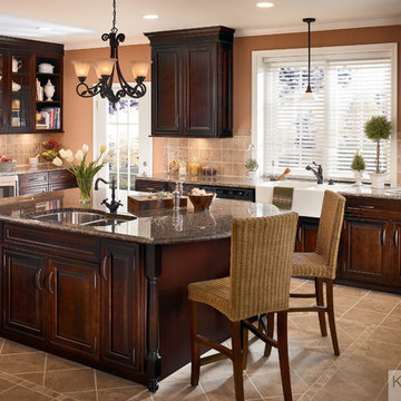KraftMaid:  Cherry Peppercorn Cabinetry in Ginger with Sable Glaze