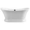 60" Streamline N200BL Soaking Freestanding Tub and Tray With External Drain