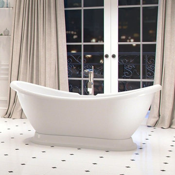 Dorothy 69" Double Slipper Freestanding Acrylic Tub, White