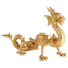 Gorgeous Ornate Gold Dragon Sculpture Standing Statue Winged Large Mythical