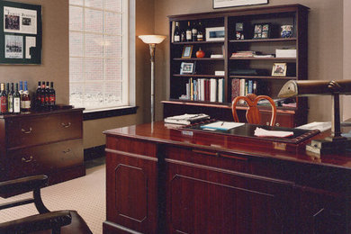 Example of a classic home office design in Cleveland