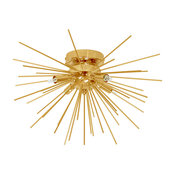 4 Light Flush Mount, Gold & Vintage Bronze