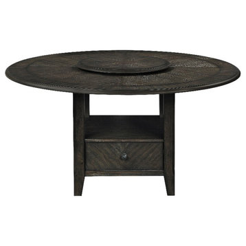 Coaster Twyla Transitional Round Storage Wood Dining Table in Cocoa