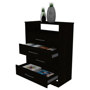 Athens, Dresser, With 4 Drawers, Black Wengue