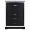 Coaster Eleanor Contemporary Wood Rectangular 5-Drawer Chest in Black