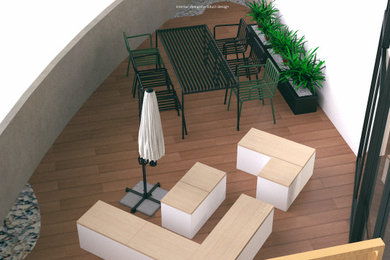 Idées déco pour une terrasse contemporaine.