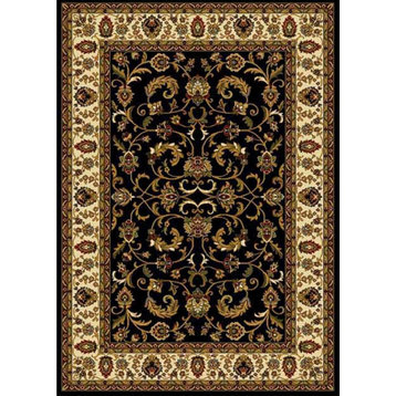 Home Dynamix Area Rugs: Royalty Rug: 3208-457 Black Ivory 7'8"x10'4