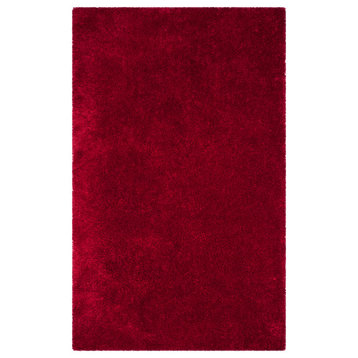 Safavieh Luxe Shag Collection SGX160 Rug, Red, 2' X 3'