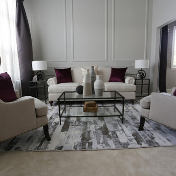 Cream Inspired Foyer, Dining, & Living Room