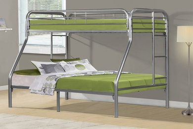 Silver Metal Twin / Full Bunk Bed Only