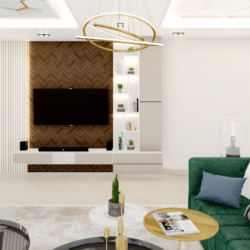 Contemporary Living Room Renovation in Canary Wharf