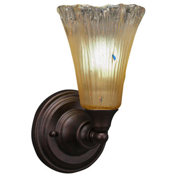 1-Light Wall Sconce, Bronze/Amber Crystal