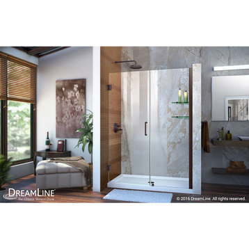 DreamLine Unidoor 51-52"W Hinged Shower Door with Shelves in Oil Rubbed Bronze