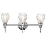Kichler - Bath 3-Light - An updated twist on a popular vanity lighting style, this Greenbrier collection 3 light bath light's teardrop-shaped shades feature clear seeded glass for added visual interest. Tailored and subtly detailed arms in a brilliant Chrome finish bring a sophisticated feel.
