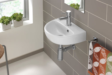 Nova 14" Wall-mount ceramic Sink with overflow and one faucet hole