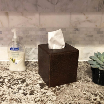Small Hammered Copper Tissue Box Cover (TBCSDB)