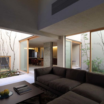 Three courtyard with residential Osaka Japan