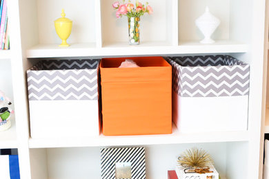 Inspiration for a craftsman carpeted family room remodel in Philadelphia