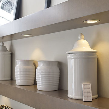 Diamond Cabinets: LED Puck Lighting with Quattro Zoned Lighting Controller