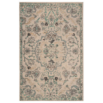 Safavieh Classic Vintage Collection CLV102 Rug, Grey/Turquoise, 4' X 6'