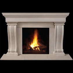 Acton Stone Fireplace Mantel - Indoor Fireplaces