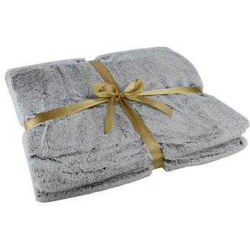 Elegant Light Gray Decorative Throw Blanket