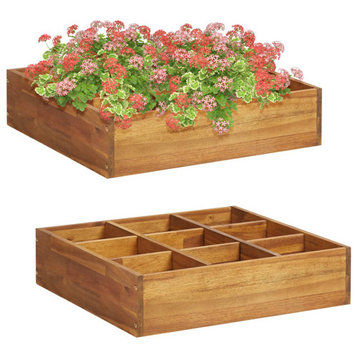 vidaXL Garden Raised Bed Wooden Herb Planter Flower Box Solid Wood Acacia